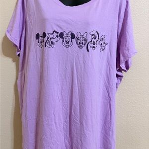 Disney Purple Short Sleeve Tee with Characters